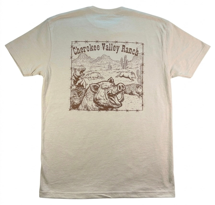 "Hog Hunting" Cream Tee