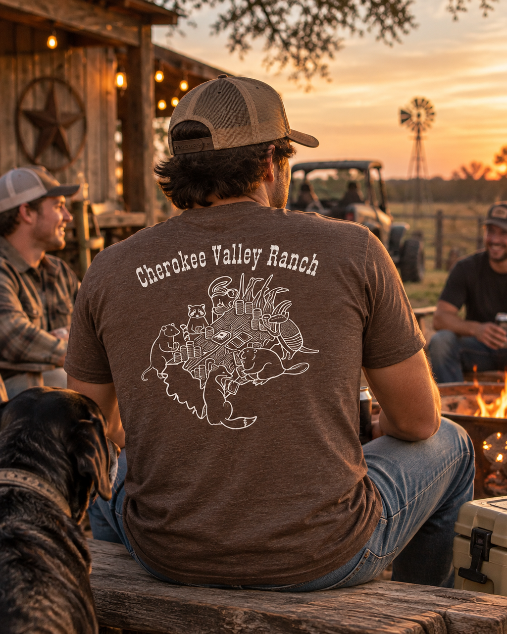 "Poker Night" Brown Tee